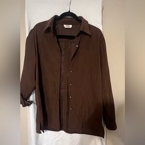 Talbots Classic Brown Button-Up Shirt